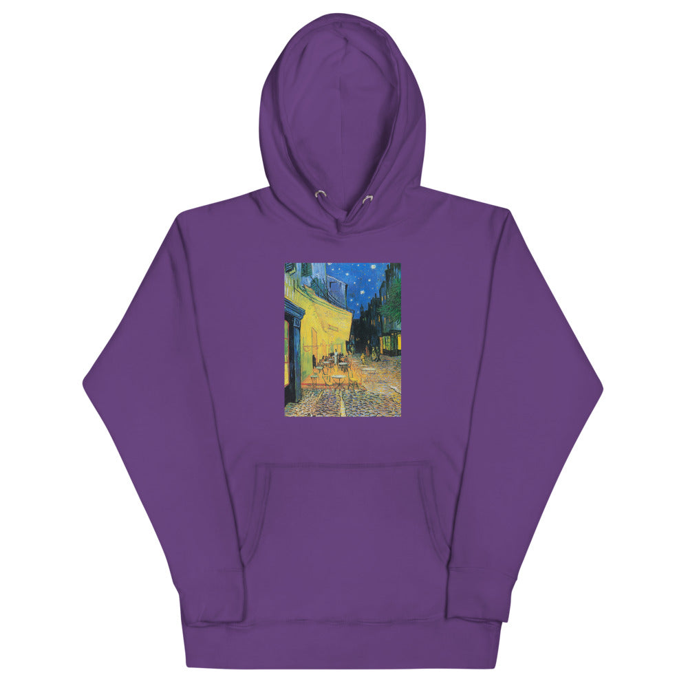 Vincent Van Gogh Café Terrace at Night Painting Printed Premium Purple Hoodie Sweatshirt Streetwear