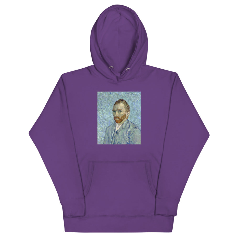 Vincent Van Gogh Self-portrait (1889) Painting Printed Premium Purple Hoodie Sweatshirt Streetwear