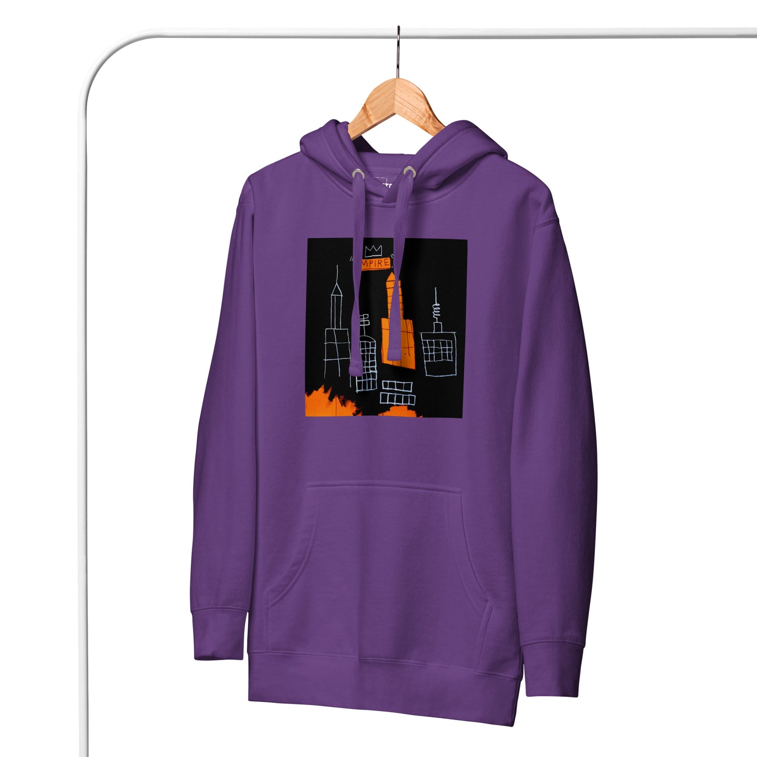 Jean-Michel Basquiat "Mecca" Artwork Printed Premium Streetwear Sweatshirt Hoodie Purple