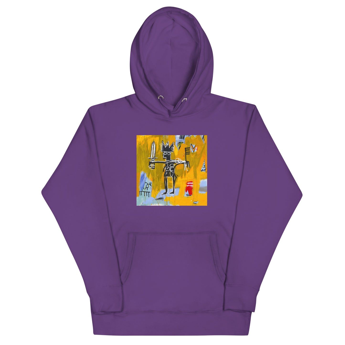 Jean-Michel Basquiat "Julius Caesar on Gold" Artwork Printed Premium Streetwear Sweatshirt Hoodie Purple