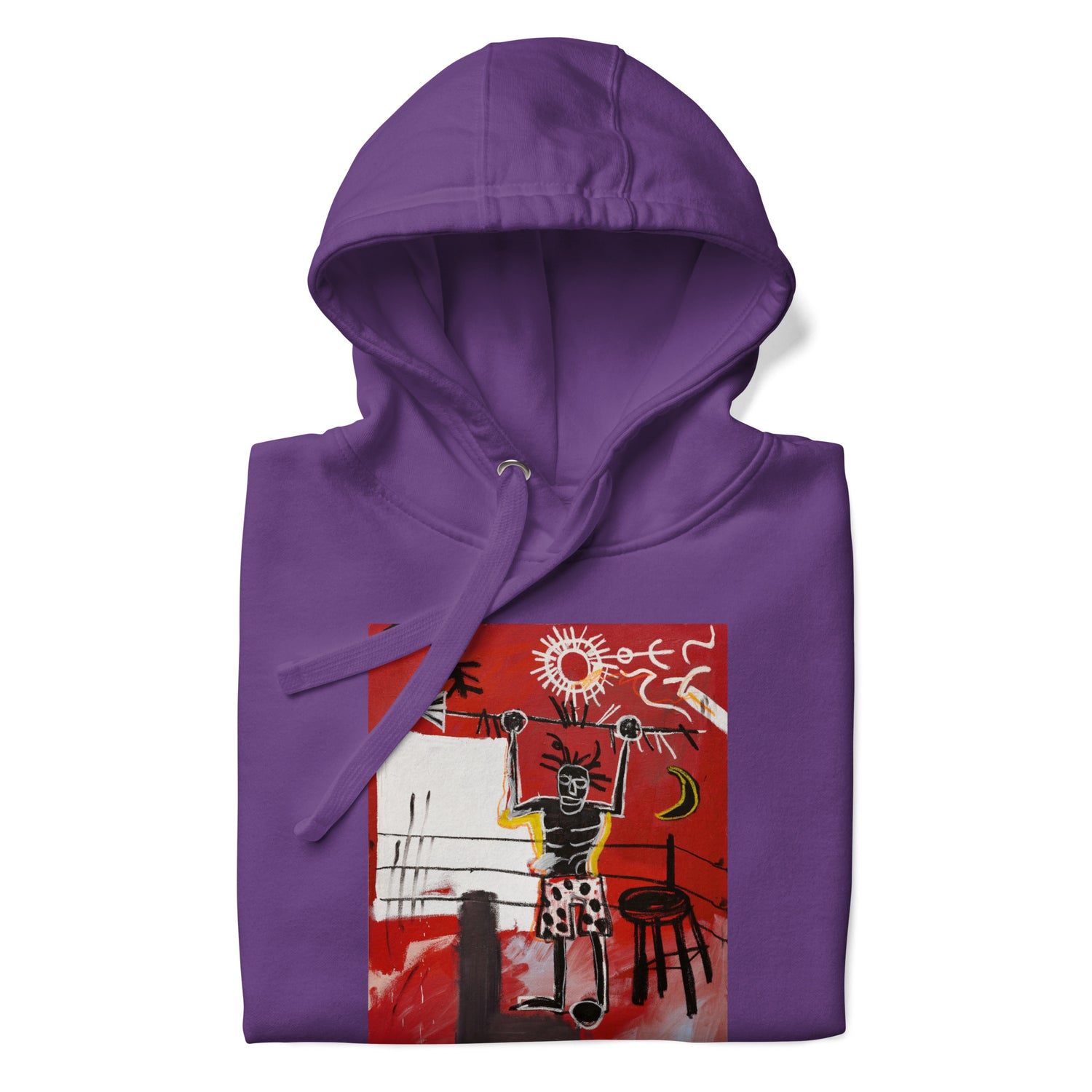 Jean-Michel Basquiat "The Ring" Artwork Printed Premium Streetwear Sweatshirt Hoodie Purple