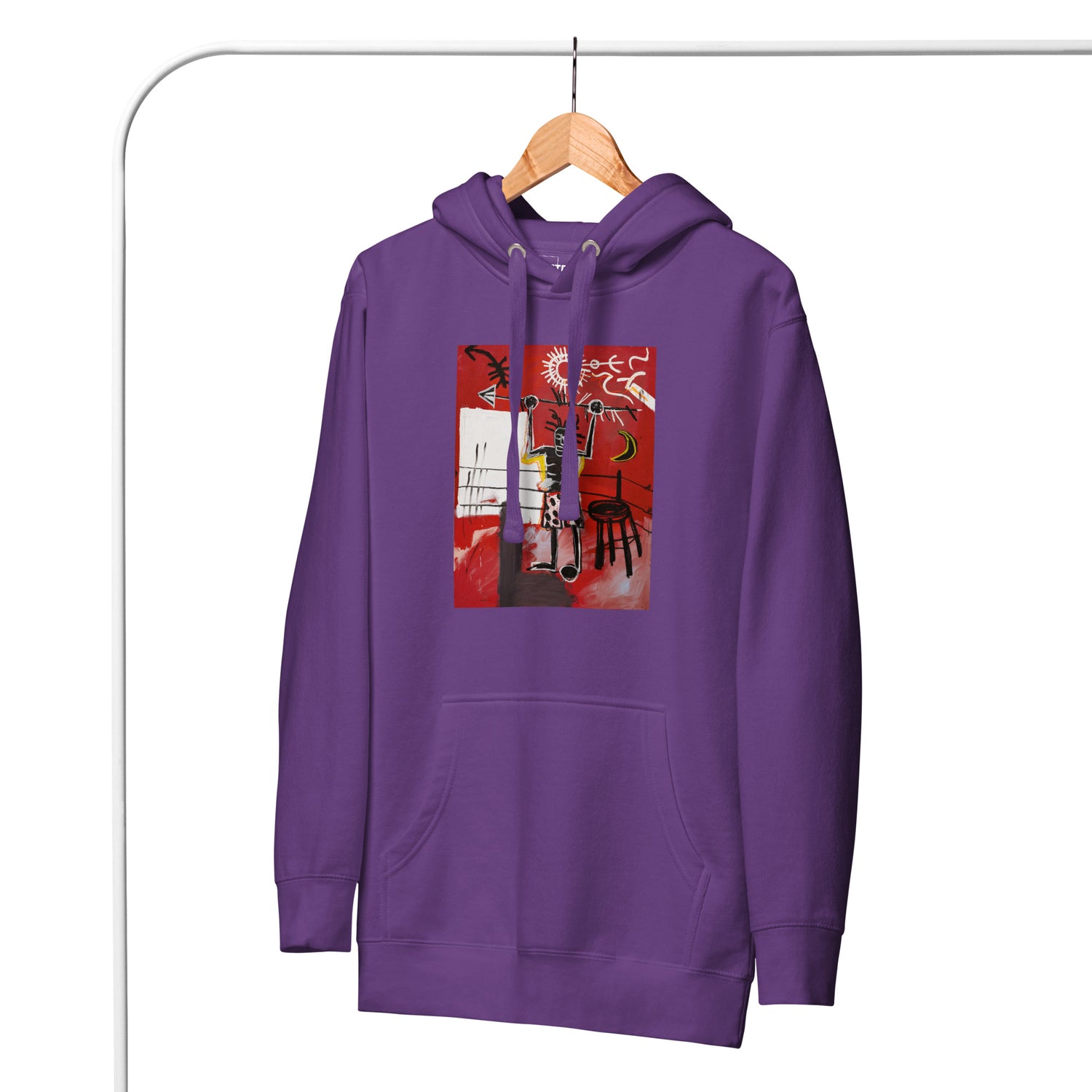 Jean-Michel Basquiat "The Ring" Artwork Printed Premium Streetwear Sweatshirt Hoodie Purple