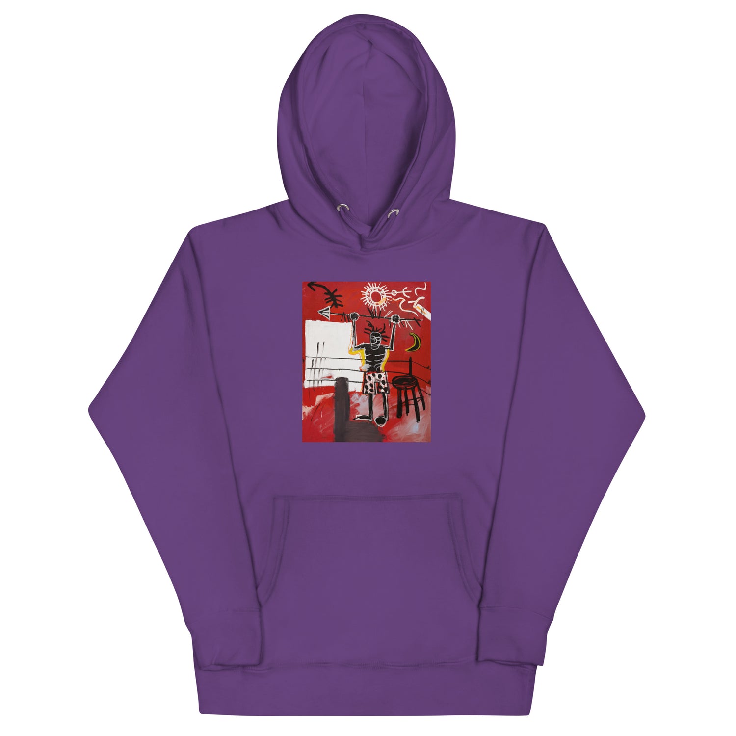 Jean-Michel Basquiat "The Ring" Artwork Printed Premium Streetwear Sweatshirt Hoodie Purple