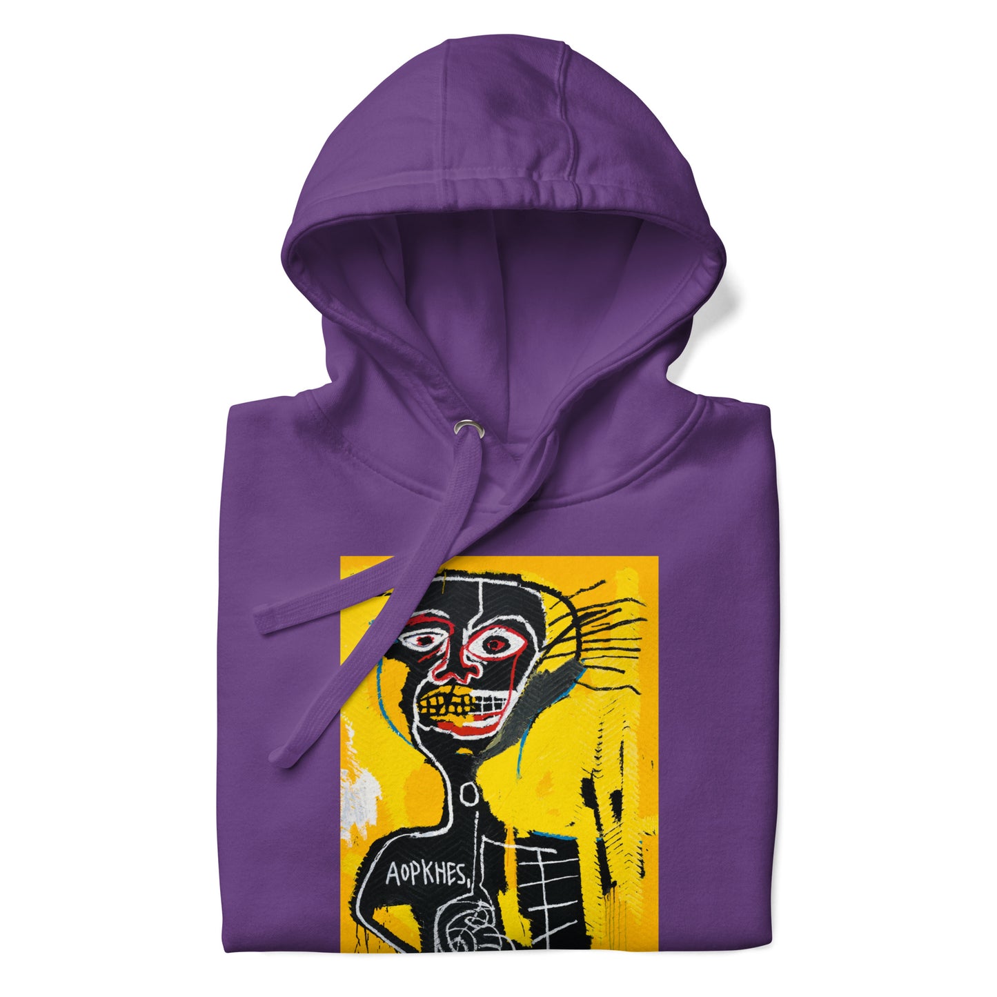 Jean-Michel Basquiat "Cabeza" Artwork Printed Premium Streetwear Sweatshirt Hoodie Purple