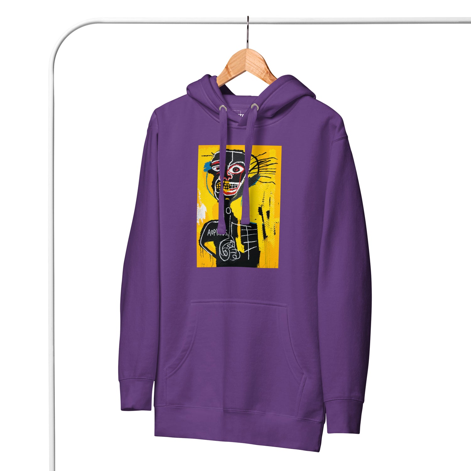 Jean-Michel Basquiat "Cabeza" Artwork Printed Premium Streetwear Sweatshirt Hoodie Purple