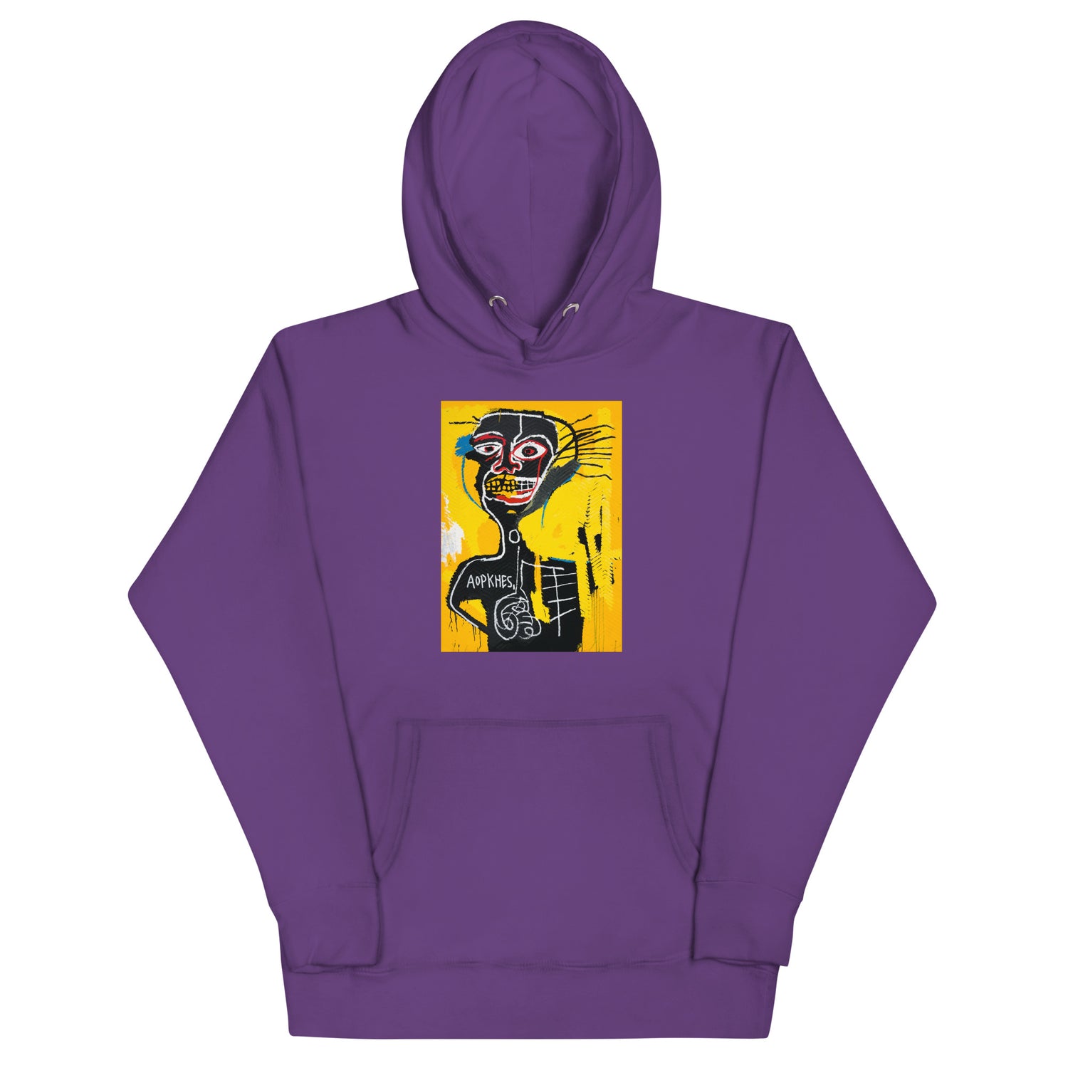 Jean-Michel Basquiat "Cabeza" Artwork Printed Premium Streetwear Sweatshirt Hoodie Purple