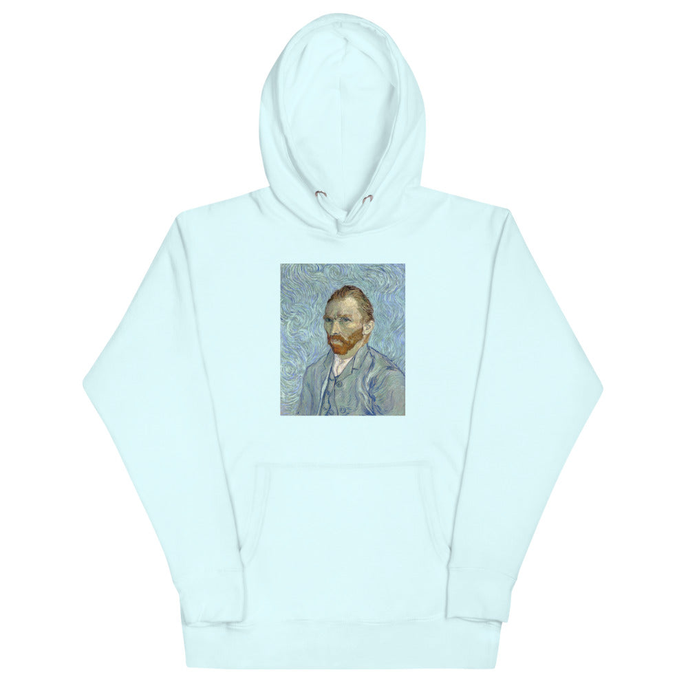 Vincent Van Gogh Self-portrait (1889) Painting Printed Premium Sky Blue Hoodie Sweatshirt Streetwear