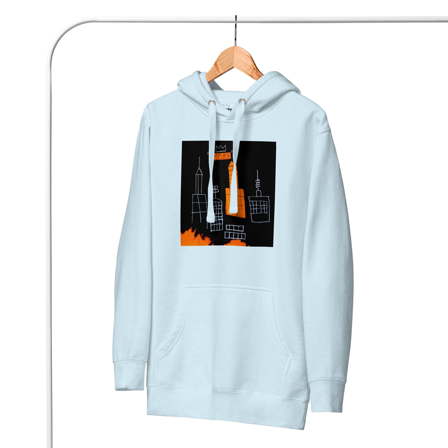 Jean-Michel Basquiat "Mecca" Artwork Printed Premium Streetwear Sweatshirt Hoodie Ice Blue