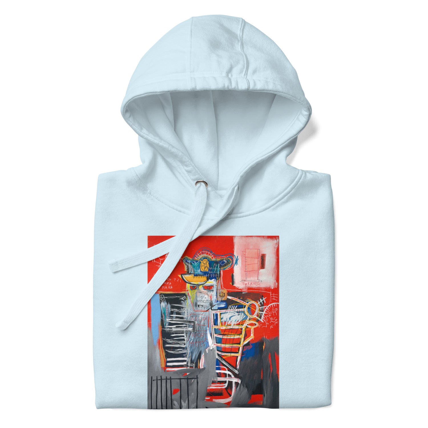 Jean-Michel Basquiat "La Hara" Artwork Printed Premium Streetwear Sweatshirt Hoodie Ice Blue