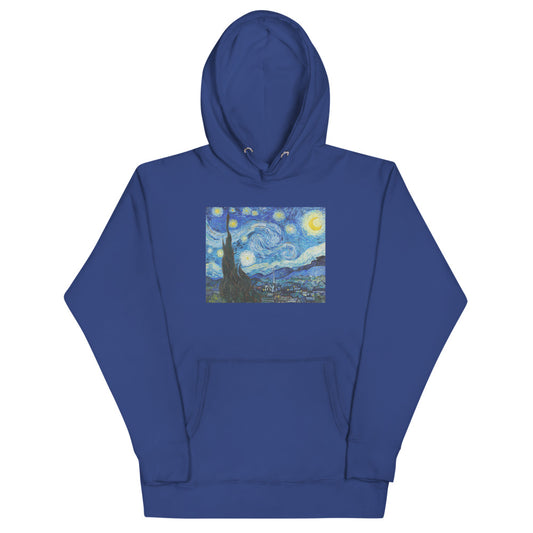 Vincent Van Gogh The Starry Night Painting Printed Premium Royal Blue Hoodie Sweatshirt Streetwear