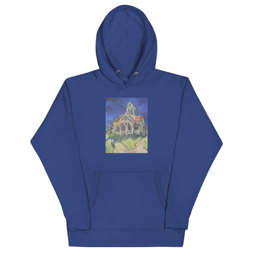 Vincent Van Gogh The Church at Auvers Painting Printed Premium Royal Blue Hoodie Sweatshirt Streetwear