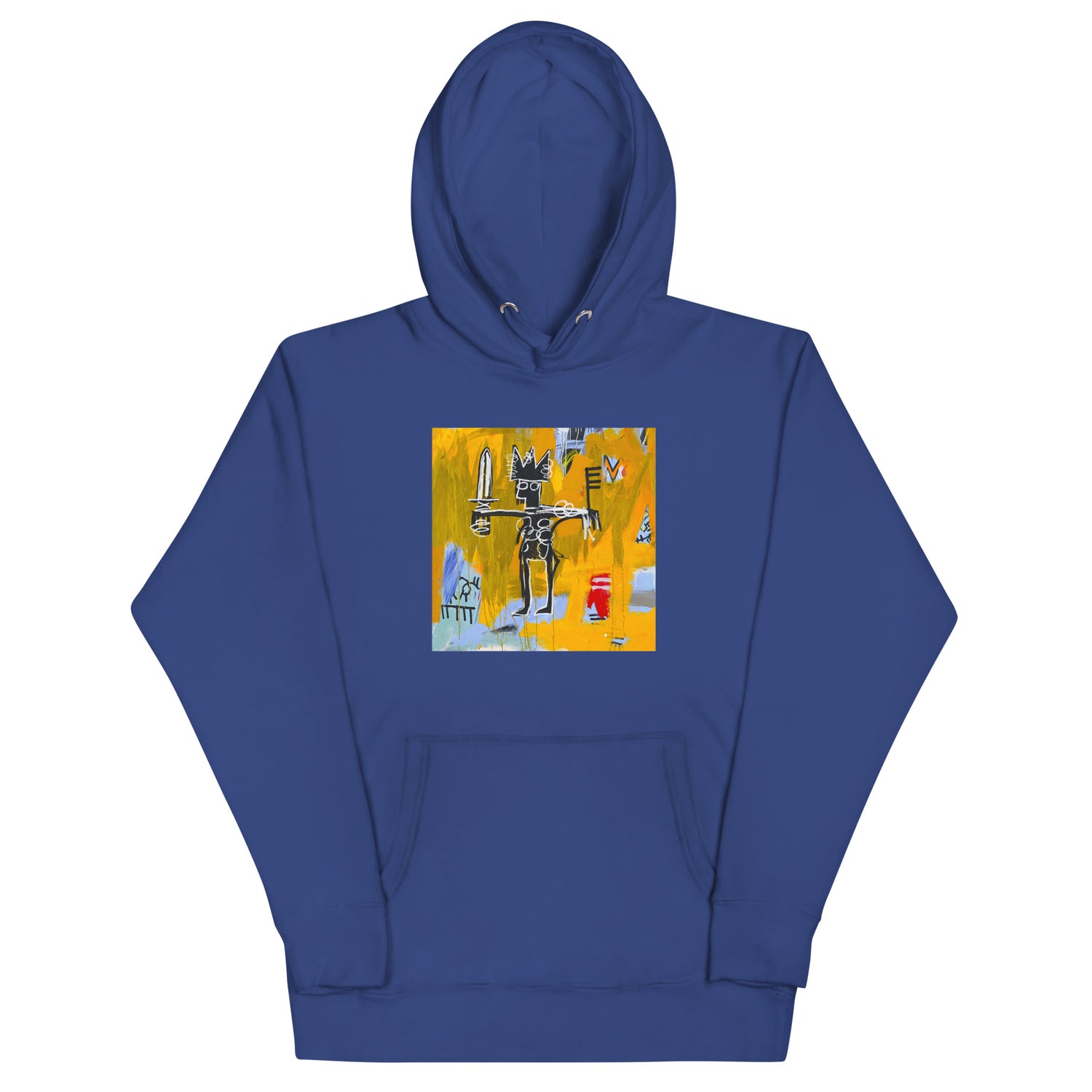 Jean-Michel Basquiat "Julius Caesar on Gold" Artwork Printed Premium Streetwear Sweatshirt Hoodie Royal Blue
