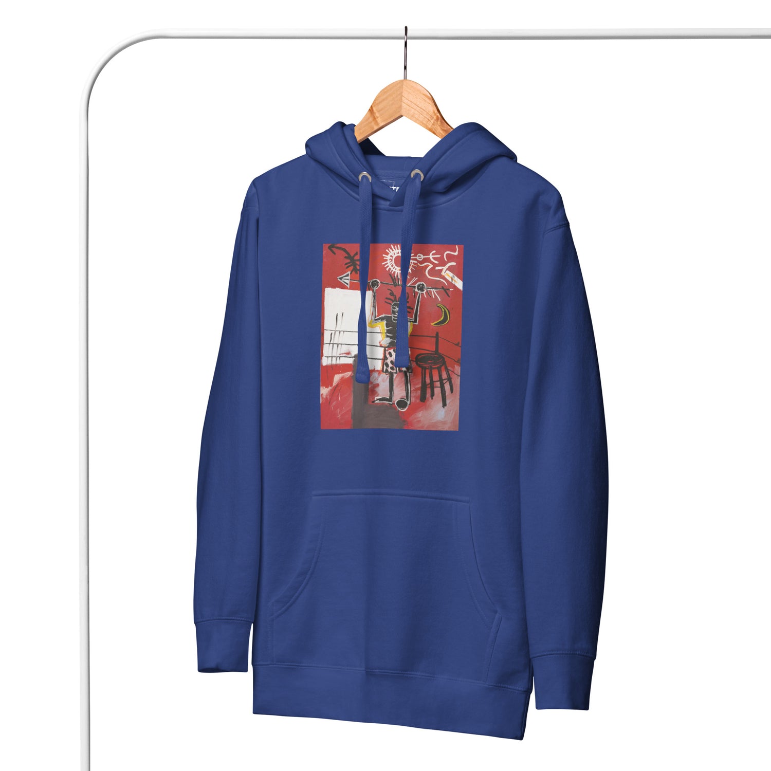 Jean-Michel Basquiat "The Ring" Artwork Printed Premium Streetwear Sweatshirt Hoodie Royal Blue