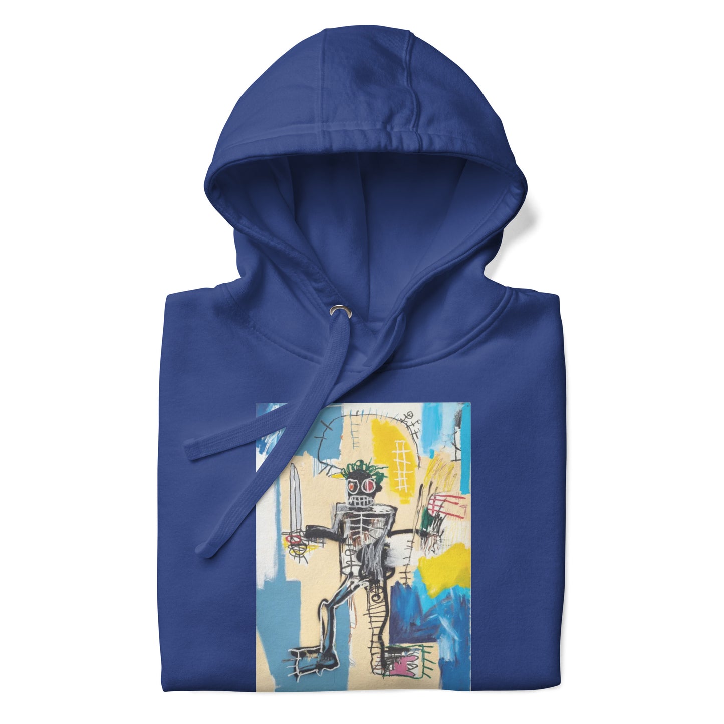 Jean-Michel Basquiat "Warrior" Artwork Printed Premium Streetwear Sweatshirt Hoodie Royal Blue