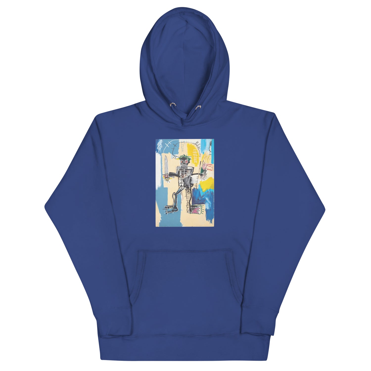 Jean-Michel Basquiat "Warrior" Artwork Printed Premium Streetwear Sweatshirt Hoodie Royal Blue