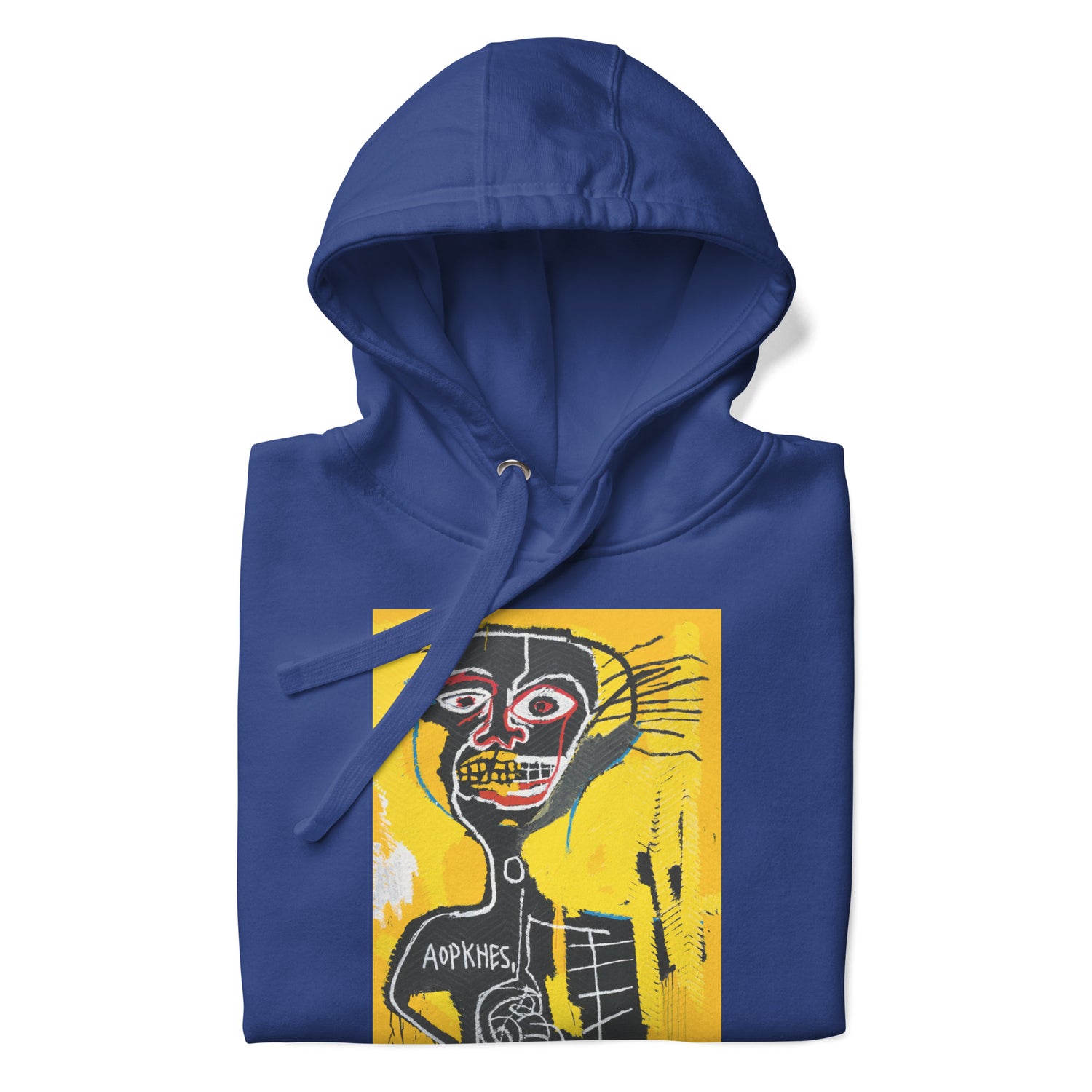 Jean-Michel Basquiat "Cabeza" Artwork Printed Premium Streetwear Sweatshirt Hoodie Royal Blue