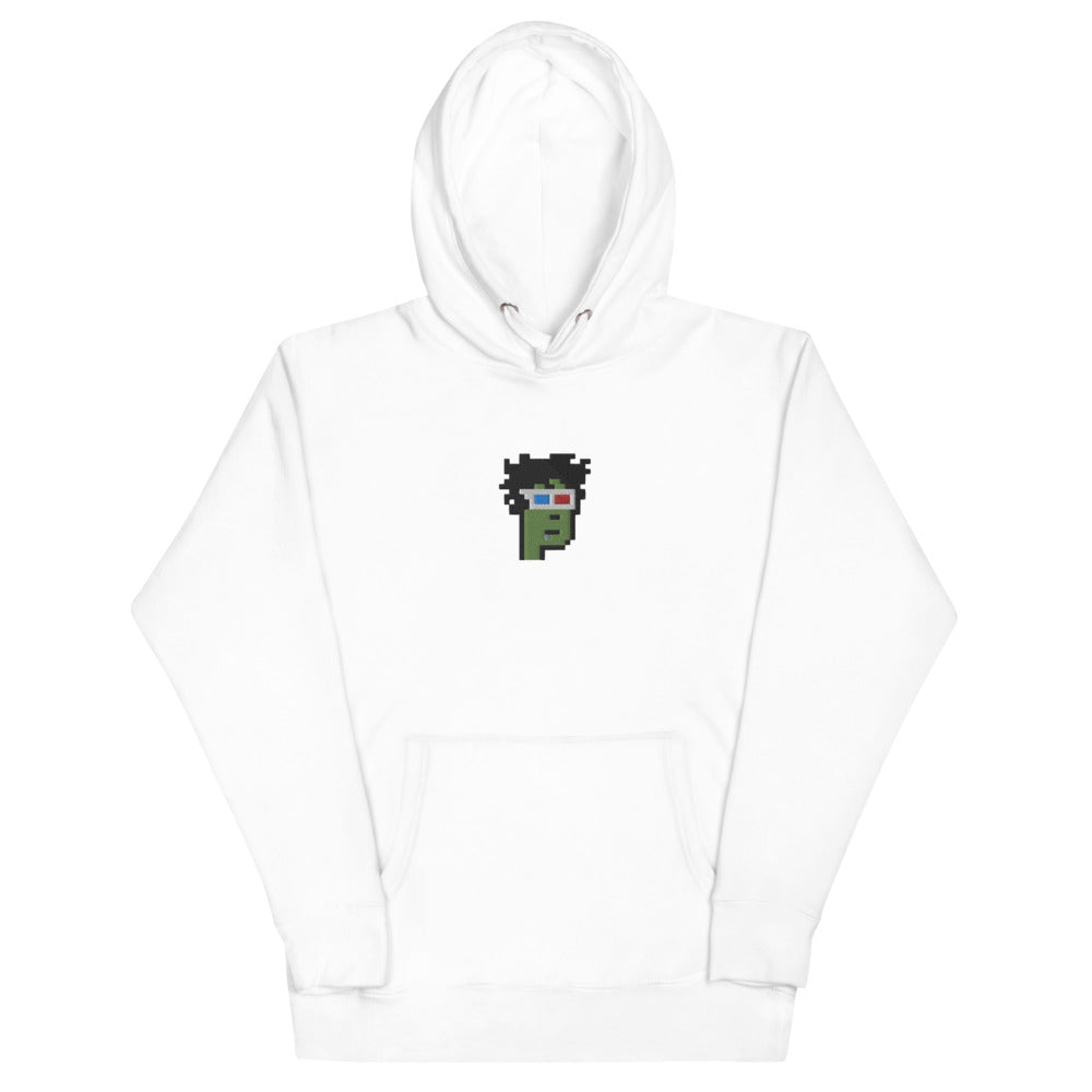 Crypto Punks Zombie NFT #8857 Premium Embroidered Hoodie Sweatshirt