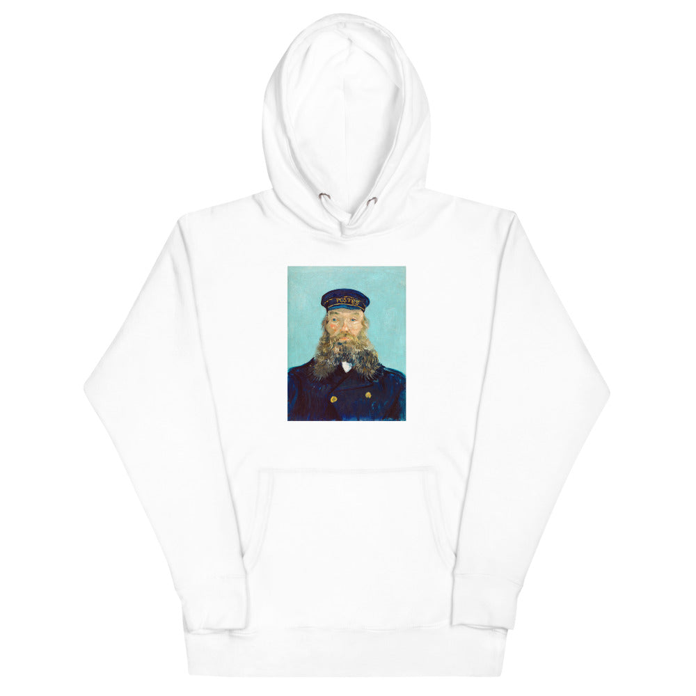 Vincent Van Gogh Portrait of Postman Roulin Painting Printed Premium White Hoodie Sweatshirt Streetwear