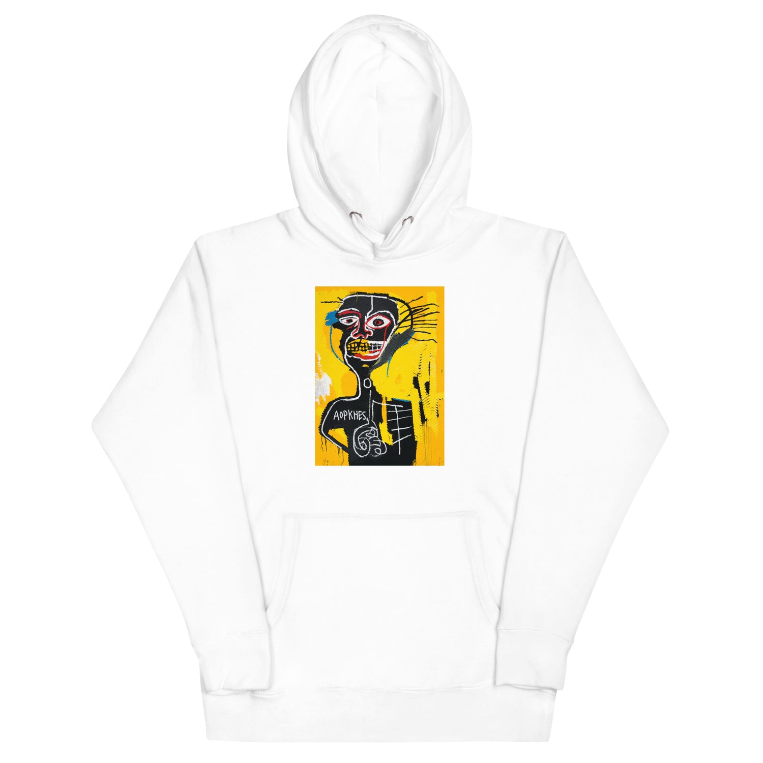 Jean-Michel Basquiat "Cabeza" Artwork Printed Premium Streetwear Sweatshirt Hoodie White