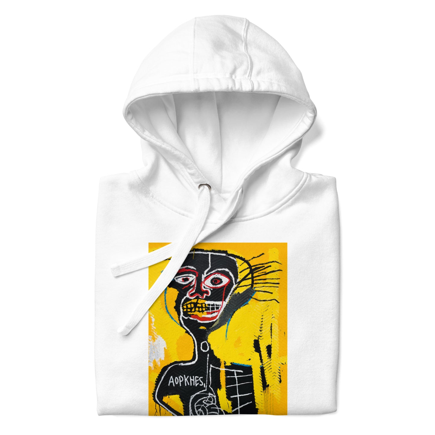 Jean-Michel Basquiat "Cabeza" Artwork Printed Premium Streetwear Sweatshirt Hoodie White