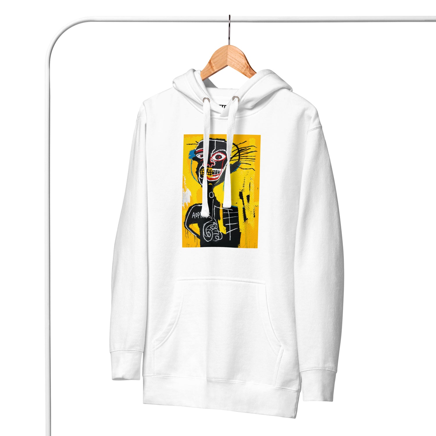 Jean-Michel Basquiat "Cabeza" Artwork Printed Premium Streetwear Sweatshirt Hoodie White