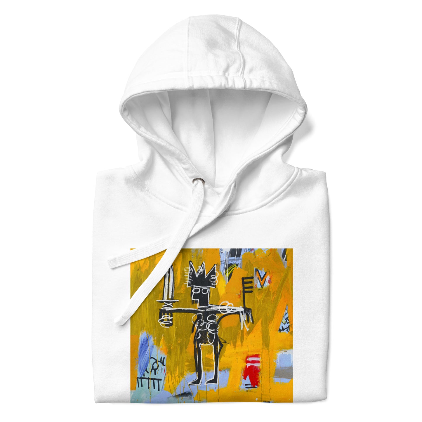 Jean-Michel Basquiat "Julius Caesar on Gold" Artwork Printed Premium Streetwear Sweatshirt Hoodie White
